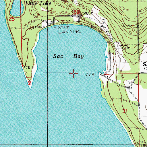 Topographic Map of Sac Bay, MI