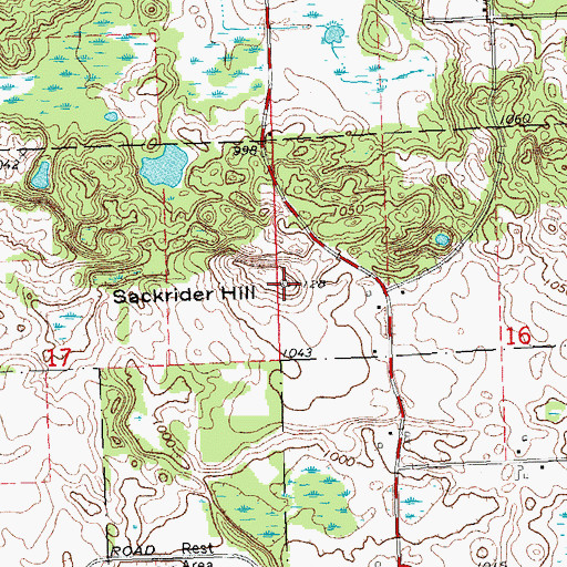 Topographic Map of Sackrider Hill, MI