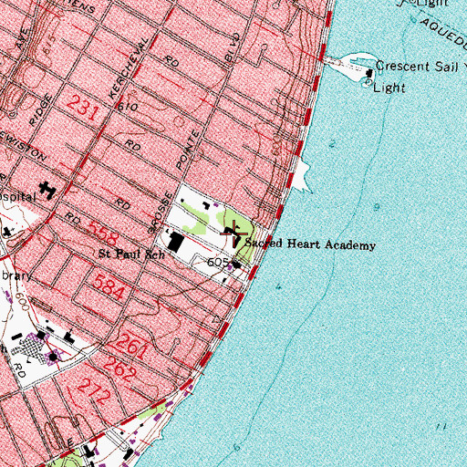 Topographic Map of Sacred Heart Academy, MI