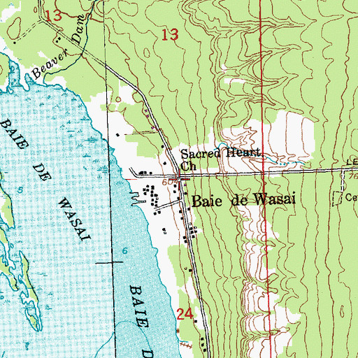 Topographic Map of Sacred Heart Church, MI