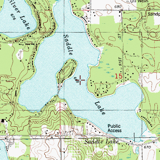 Topographic Map of Saddle Lake, MI