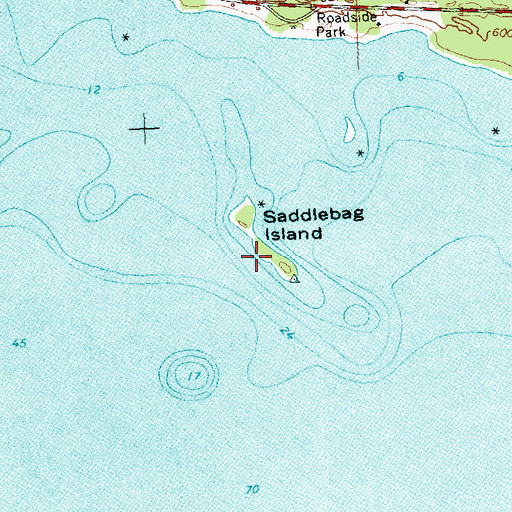 Topographic Map of Saddlebag Island, MI