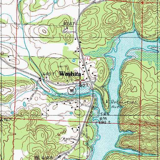Topographic Map of West Washita Cemetery, AR
