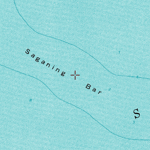 Topographic Map of Saganing Bar, MI