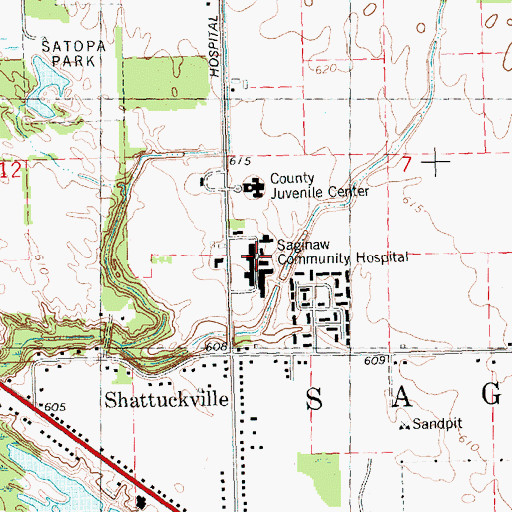 Topographic Map of Healthsource Saginaw, MI