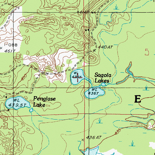 Topographic Map of Sagola Lakes, MI