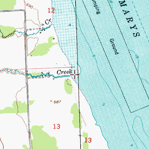 Topographic Map of Sailors Creek, MI