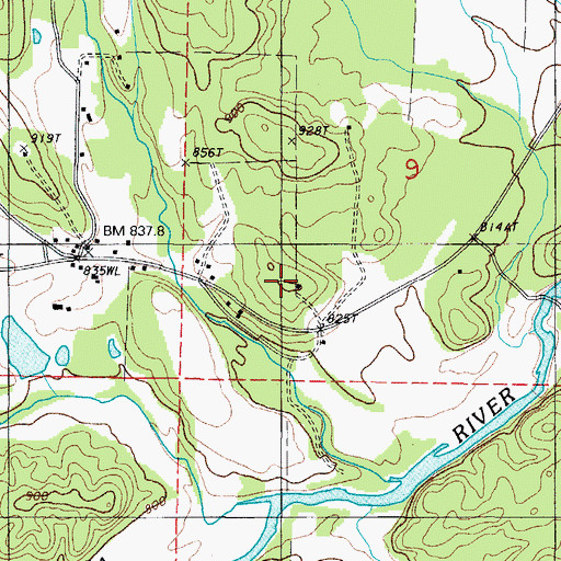 Topographic Map of Wilhite Cemetery, AR