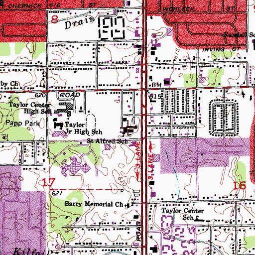 Topographic Map of Saint Alfred School, MI