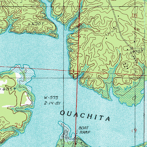 Topographic Map of Woodville School (historical), AR
