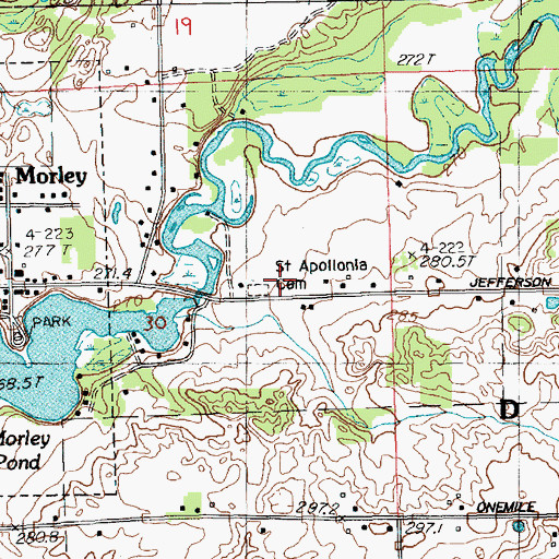 Topographic Map of Saint Apollonia Cemetery, MI