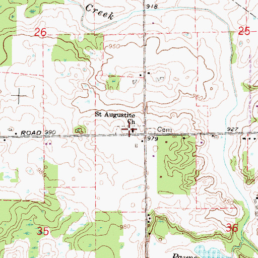 Topographic Map of Saint Augustine Church, MI