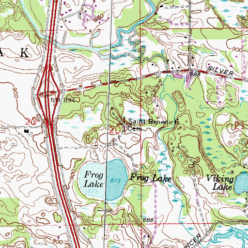 Topographic Map of Saint Benedict's Cemetery, MI
