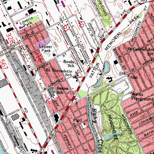 Topographic Map of Saint Bernadette School, MI