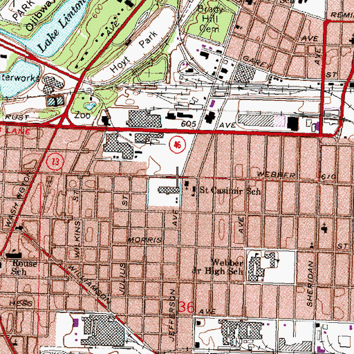 Topographic Map of Francis F Reh Academy, MI