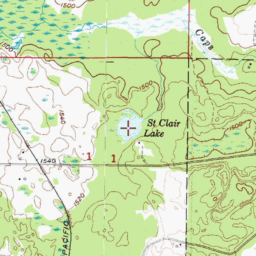 Topographic Map of Saint Clair Lake, MI