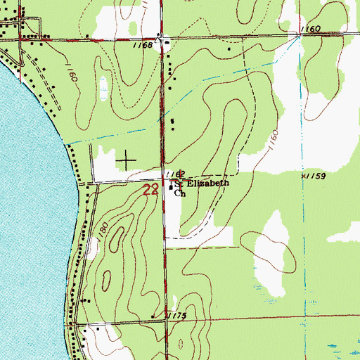 Topographic Map of Saint Elizabeth Church, MI
