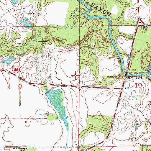Topographic Map of Township of Keaton, AR