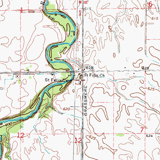 Topographic Map of Saint Felix Cemetery, MI