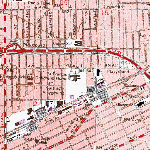 Topographic Map of Saint Francis Childrens Home, MI