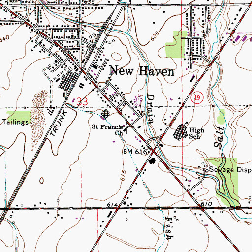 Topographic Map of Saint Francis Church, MI
