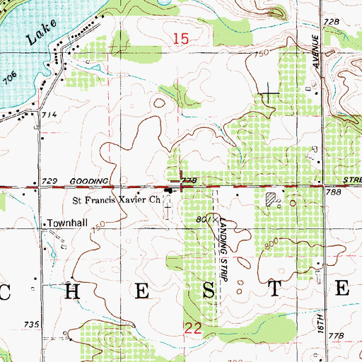 Topographic Map of Saint Francis Church, MI