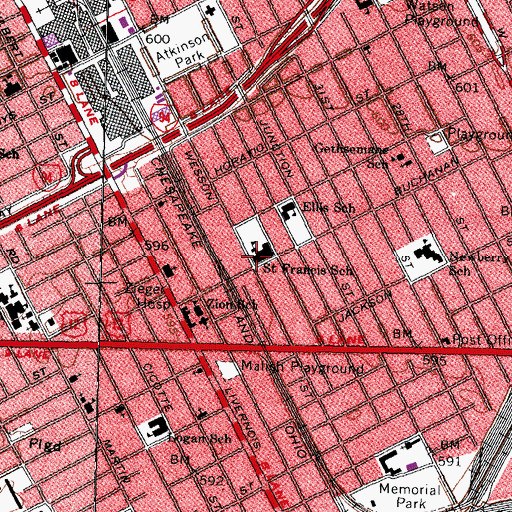 Topographic Map of Saint Francis School, MI