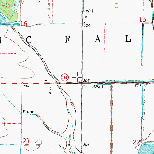 Topographic Map of Township of McFall, AR