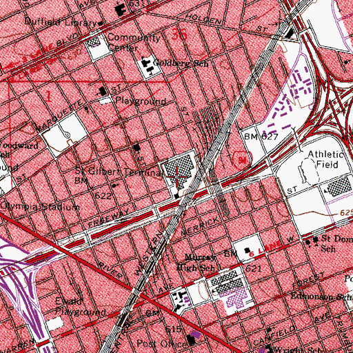 Topographic Map of Saint Gilbert Terminal, MI
