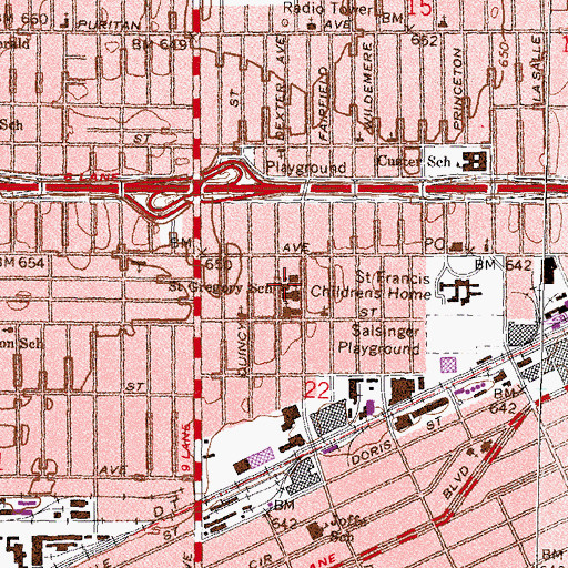 Topographic Map of Saint Gregory School, MI