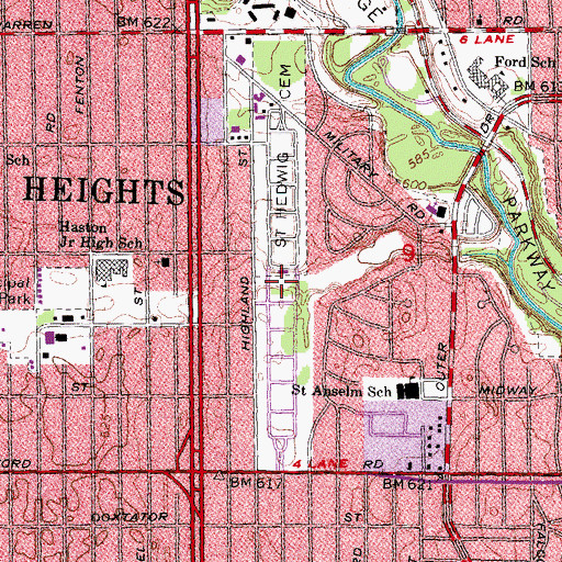 Topographic Map of Saint Hedwig Cemetery, MI