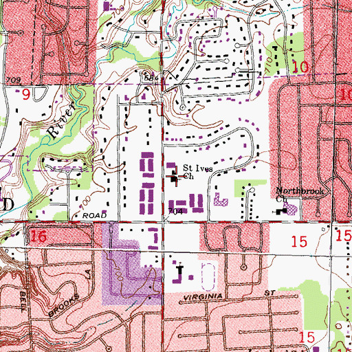 Topographic Map of Saint Ives Church, MI