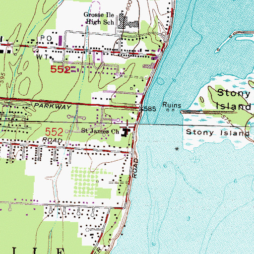 Topographic Map of Saint James Church, MI