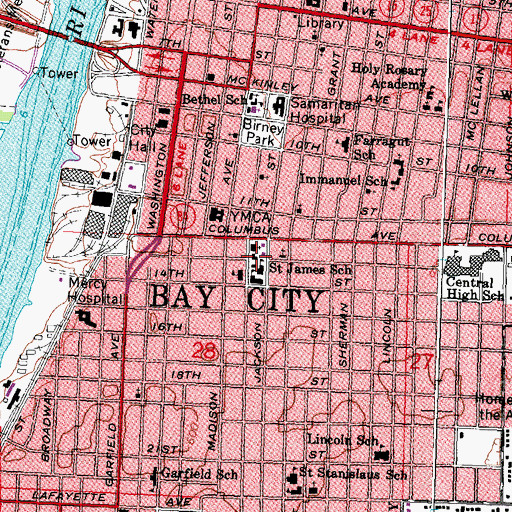 Topographic Map of Saint James School, MI