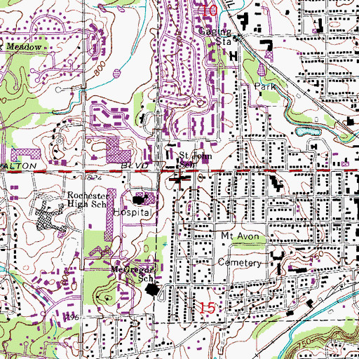 Topographic Map of Saint John School, MI