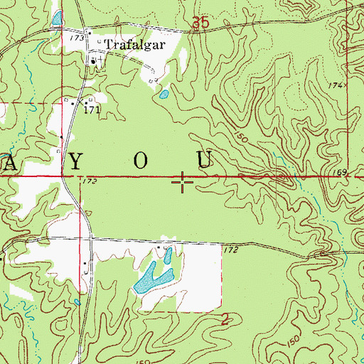 Topographic Map of Township of Bayou, AR