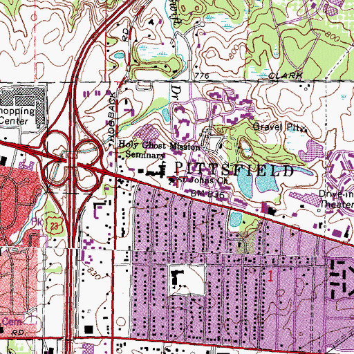 Topographic Map of Saint Johns Church, MI