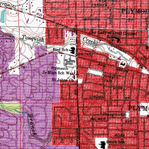 Topographic Map of Saint Johns Church, MI