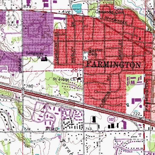 Topographic Map of Saint Johns Church, MI