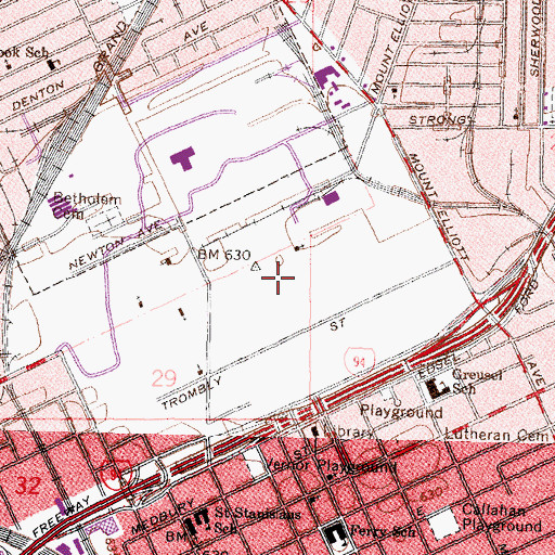 Topographic Map of Saint Johns School, MI