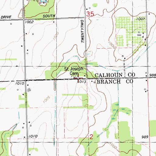 Topographic Map of Saint Joseph Church, MI