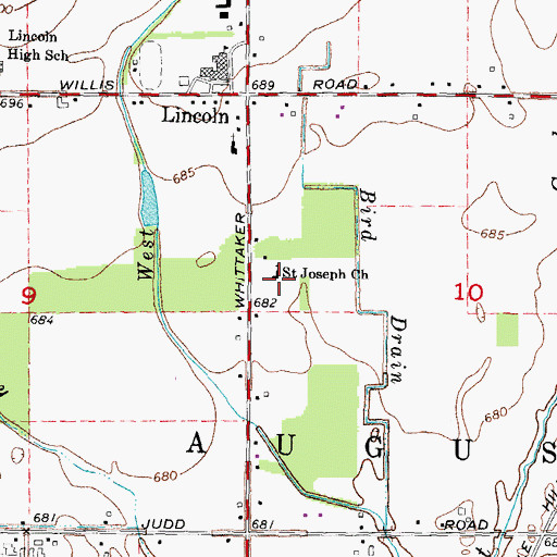 Topographic Map of Saint Joseph Church, MI