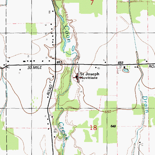 Topographic Map of Saint Joseph Novitiate, MI