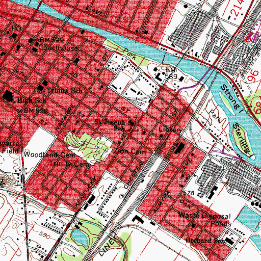 Topographic Map of Saint Joseph School, MI