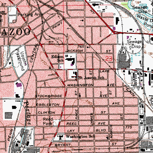 Topographic Map of Saint Joseph School, MI
