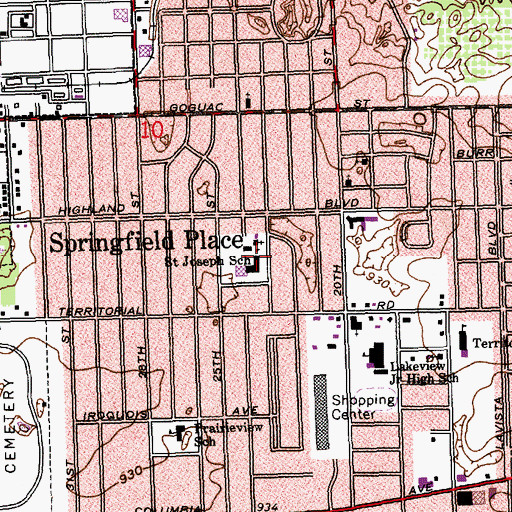 Topographic Map of Saint Joseph School, MI