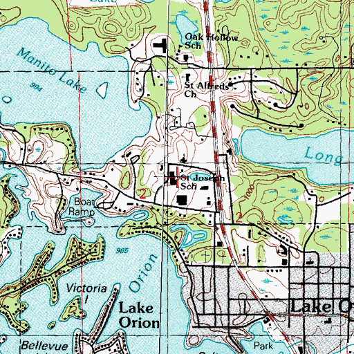 Topographic Map of Saint Joseph Catholic School, MI