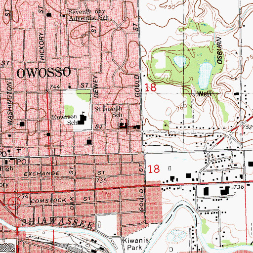 Topographic Map of Saint Joseph School, MI