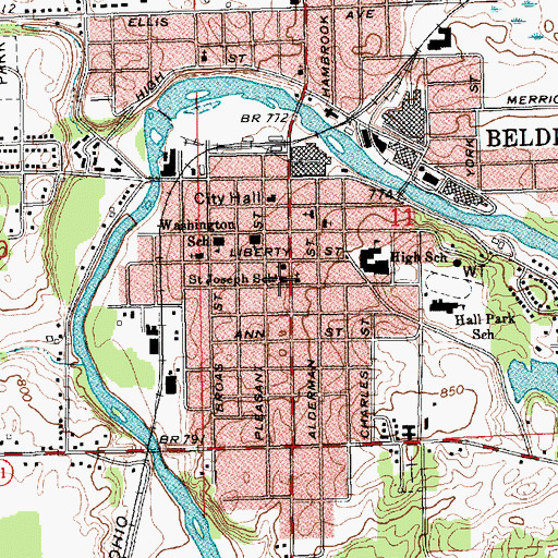 Topographic Map of Saint Joseph School, MI