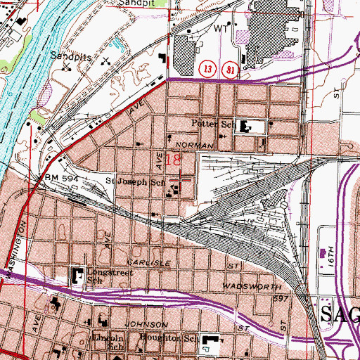 Topographic Map of Saint Joseph School, MI